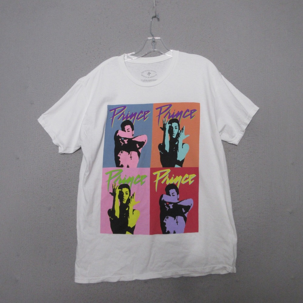 Prince T Shirt Size M The Prince Estate Pop Art Graphic Music  Tee White Cotton
